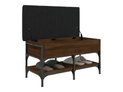 Banco zapatero madera de ingeniería marrón roble 82x42x45 cm ES903870
