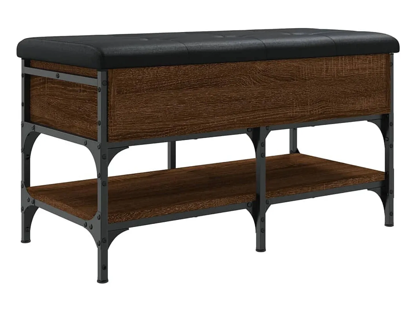 Banco zapatero madera de ingeniería marrón roble 82x42x45 cm ES903870