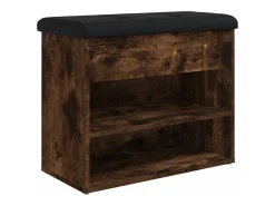 Banco zapatero madera de ingeniería roble ahumado 62x32x50 cm ES227724