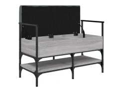 Banco zapatero madera de ingeniería gris Sonoma 85,5x42x57,5 cm ES308017