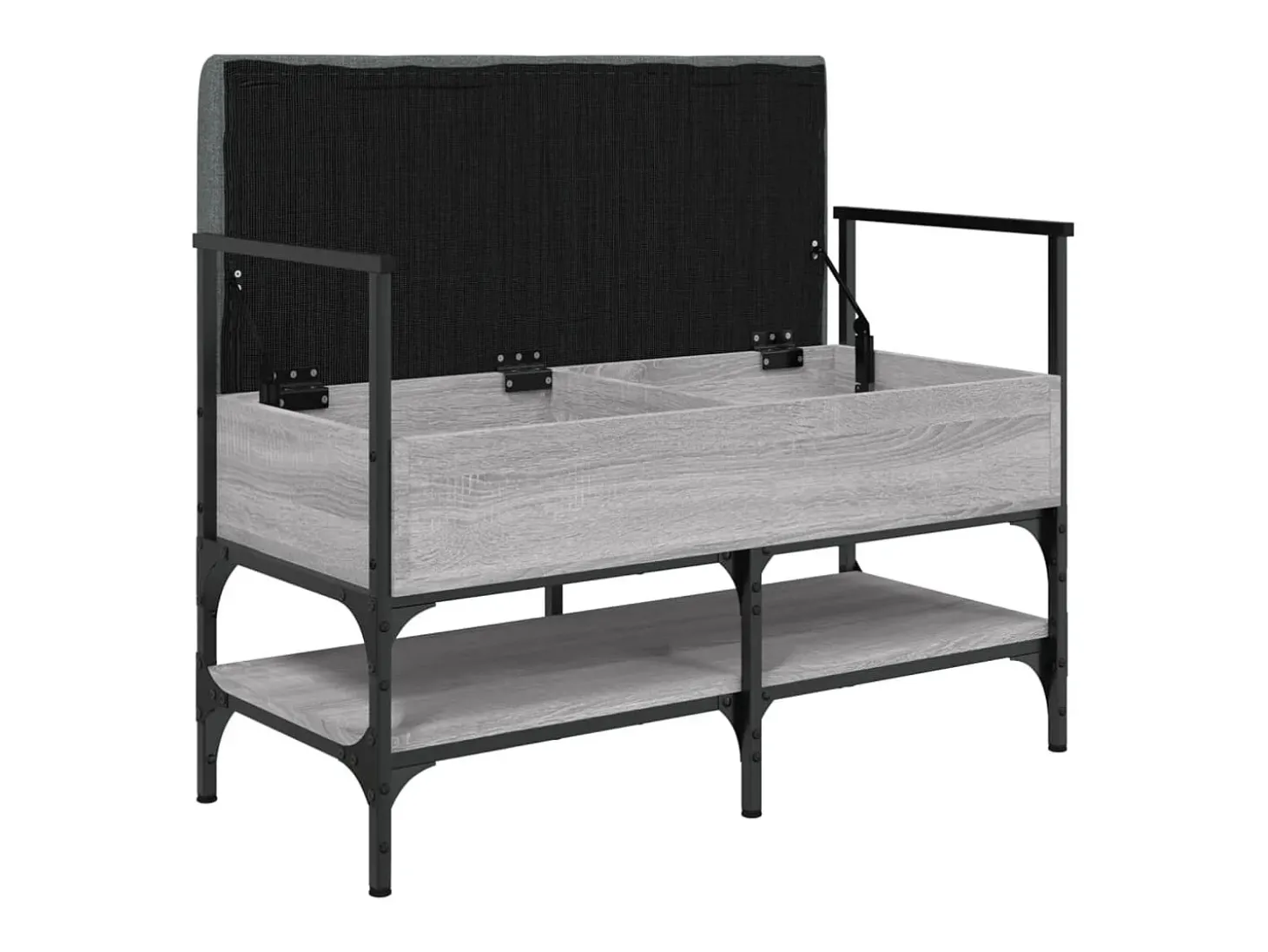Banco zapatero madera de ingeniería gris Sonoma 85,5x42x57,5 cm ES308017