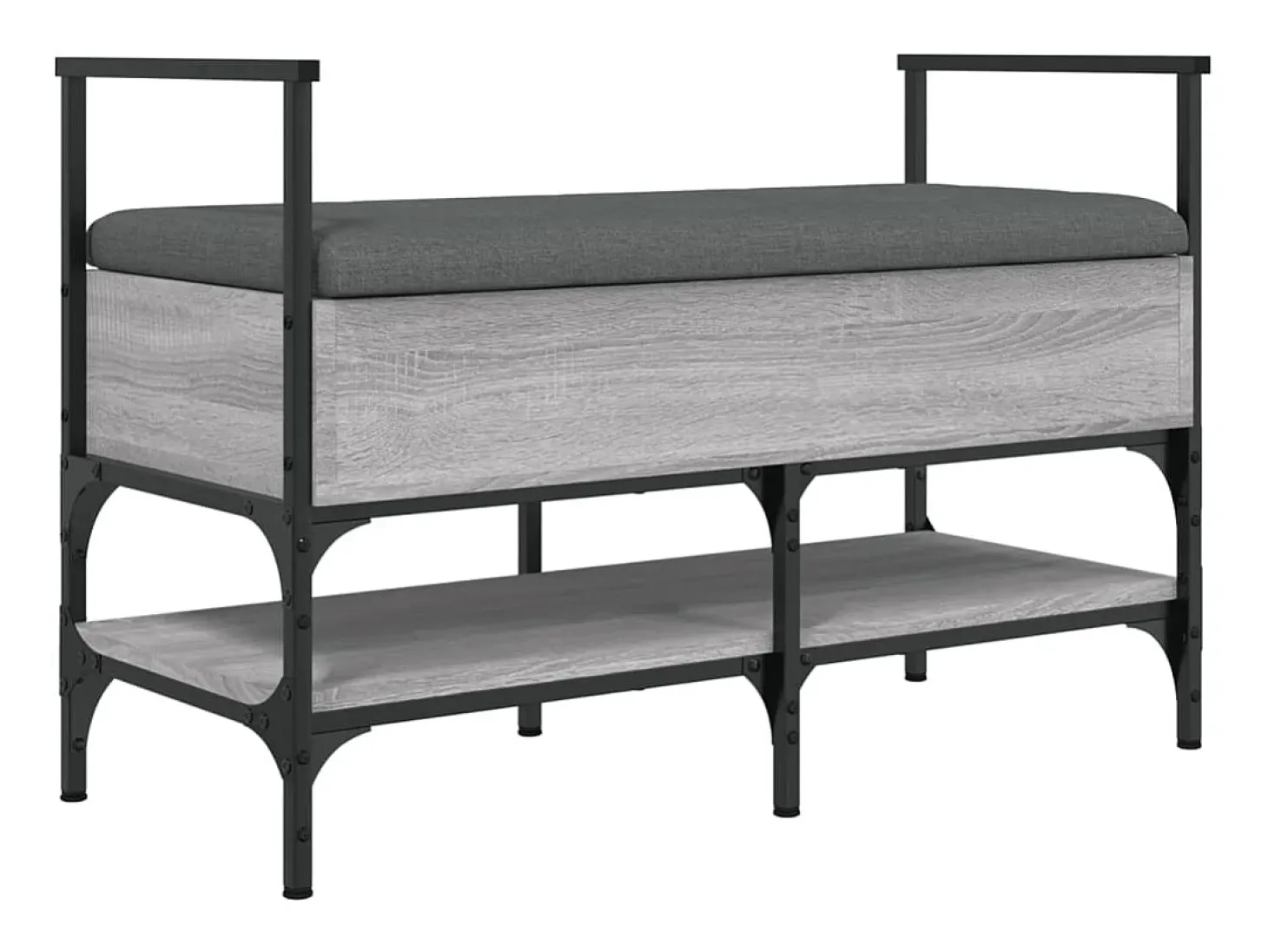 Banco zapatero madera de ingeniería gris Sonoma 85,5x42x57,5 cm ES308017
