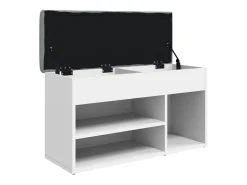 Banco zapatero madera de ingeniería blanco 82x32x45,5 cm ES633974