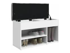 Banco zapatero madera de ingeniería blanco 82x32x45,5 cm ES633974