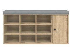 Banco zapatero madera de ingeniería roble Sonoma 102x32x50 cm ES863350