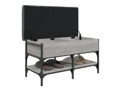 Banco zapatero madera de ingeniería gris Sonoma 82x42x45 cm ES369861