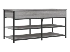 Banco zapatero madera de ingeniería gris Sonoma 100x42,5x50 cm ES210846