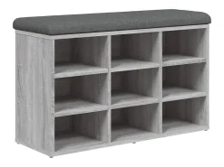 Banco zapatero madera de ingeniería gris Sonoma 82x32x50 cm ES938479