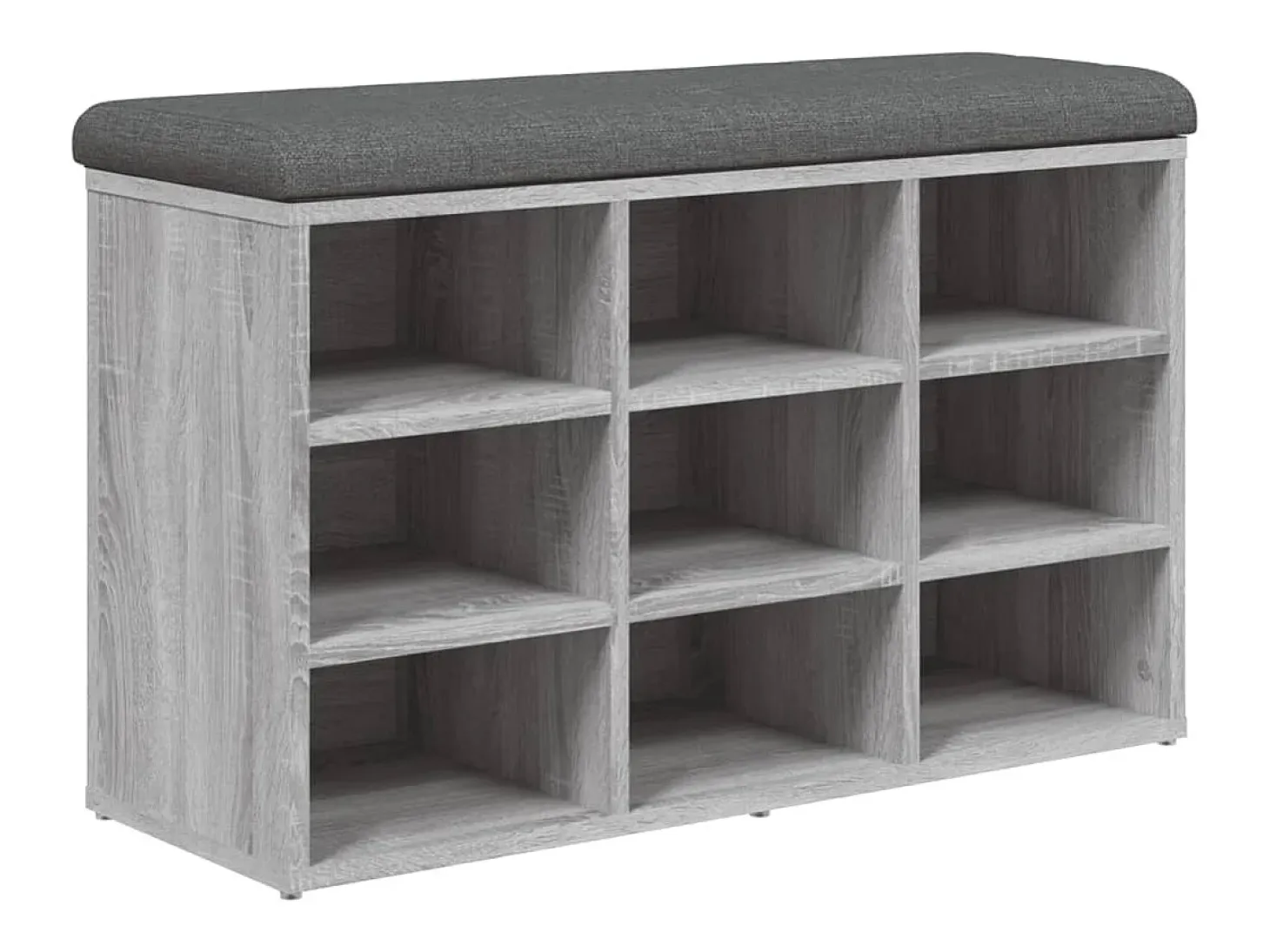 Banco zapatero madera de ingeniería gris Sonoma 82x32x50 cm ES938479