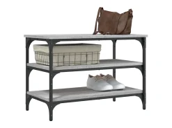 Banco zapatero madera de ingeniería gris Sonoma 70x38,5x49 cm ES876479