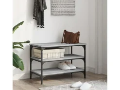 Banco zapatero madera de ingeniería gris Sonoma 70x38,5x49 cm ES876479