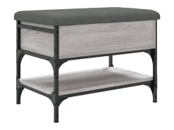 Banco zapatero madera de ingeniería gris Sonoma 62x42x45 cm ES595371