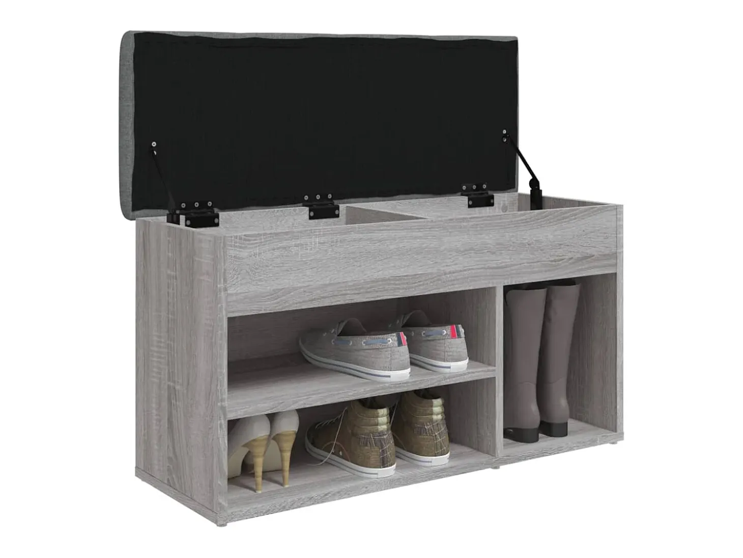 Banco zapatero madera de ingeniería gris Sonoma 82x32x45,5 cm ES401096