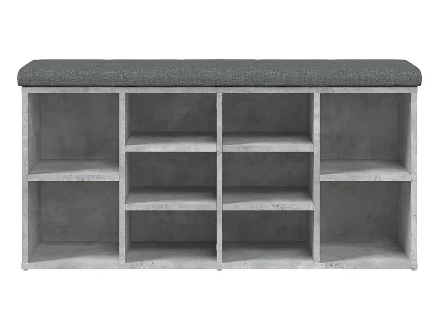 Banco zapatero madera de ingeniería gris hormigón 102x32x50 cm ES789336