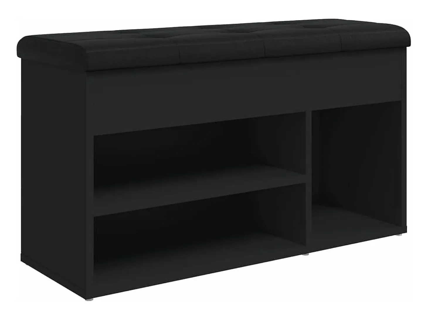 Banco zapatero madera de ingeniería negro 82x32x45,5 cm ES366132