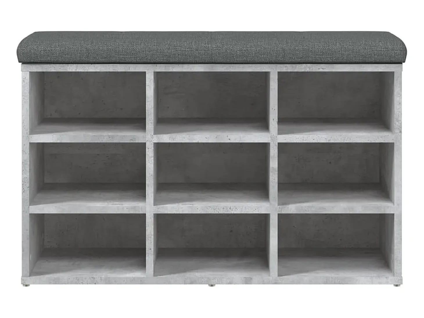 Banco zapatero madera de ingeniería gris hormigón 82x32x50 cm ES163488