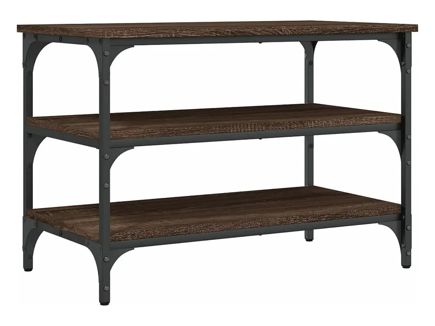 Banco zapatero madera de ingeniería roble marrón 70x38,5x49 cm ES200963