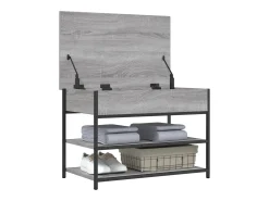 Banco zapatero madera de ingeniería gris Sonoma 70x42,5x50 cm ES882299