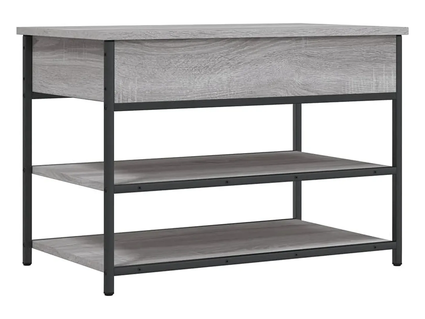 Banco zapatero madera de ingeniería gris Sonoma 70x42,5x50 cm ES882299