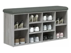 Banco zapatero madera de ingeniería gris Sonoma 102x32x50 cm ES541916