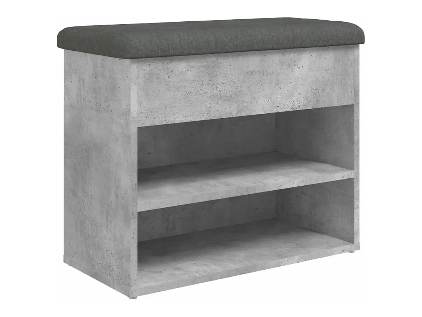 Banco zapatero madera de ingeniería gris hormigón 62x32x50 cm ES670011