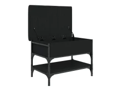 Banco zapatero madera de ingeniería negro 62x42x45 cm ES403401