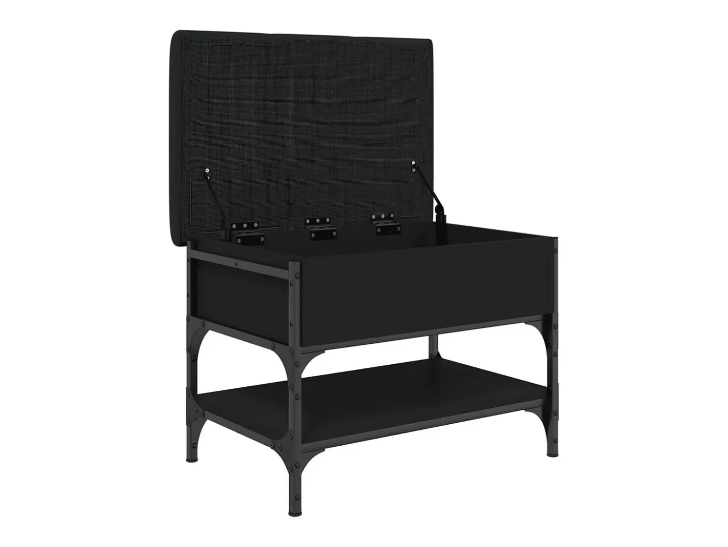 Banco zapatero madera de ingeniería negro 62x42x45 cm ES403401