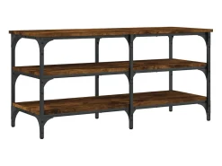Banco zapatero madera ingeniería roble ahumado 100x38,5x49 cm ES500252