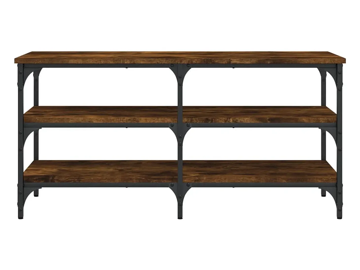 Banco zapatero madera ingeniería roble ahumado 100x38,5x49 cm ES500252
