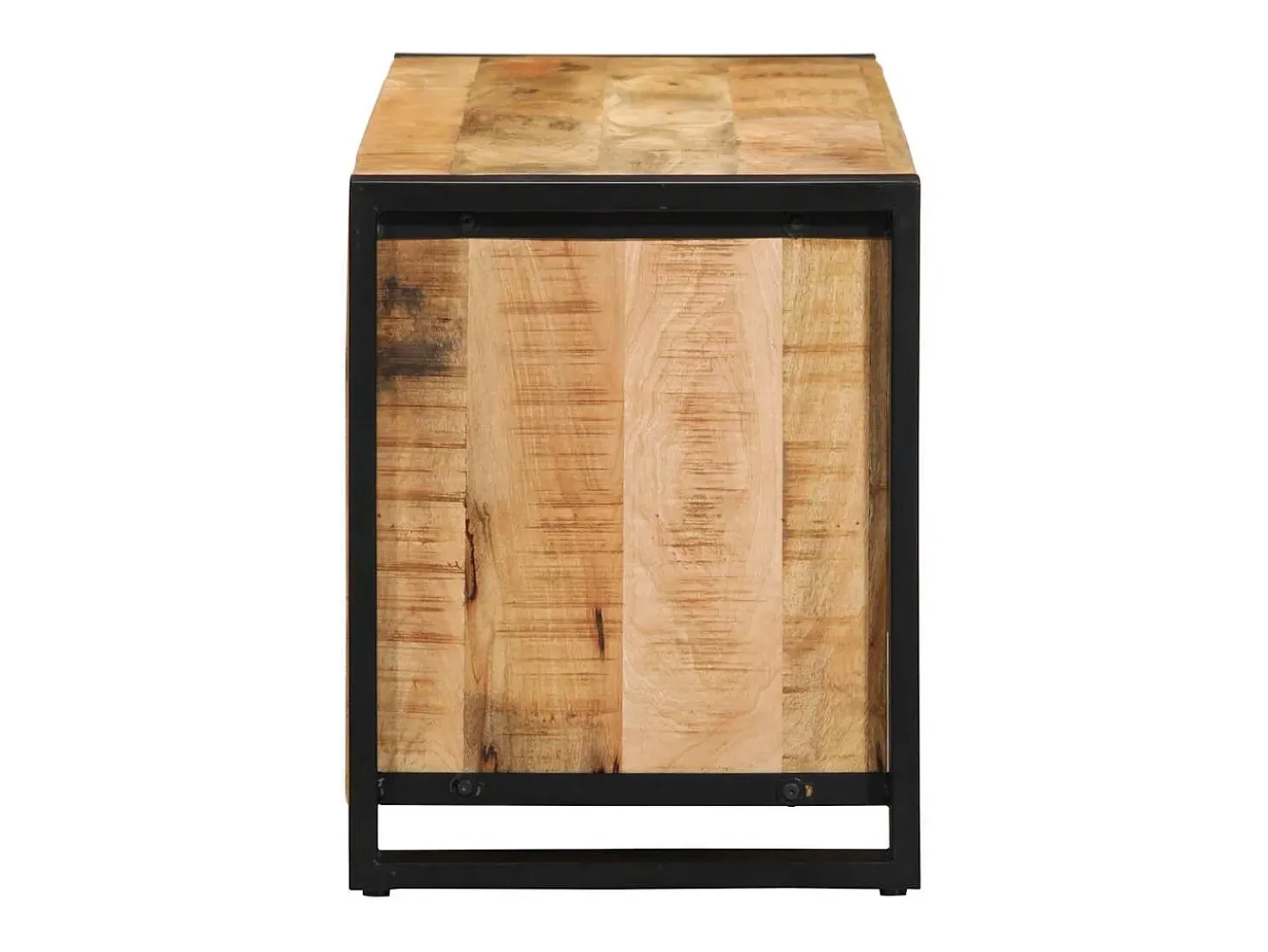 Banco zapatero marrón de madera maciza de mango