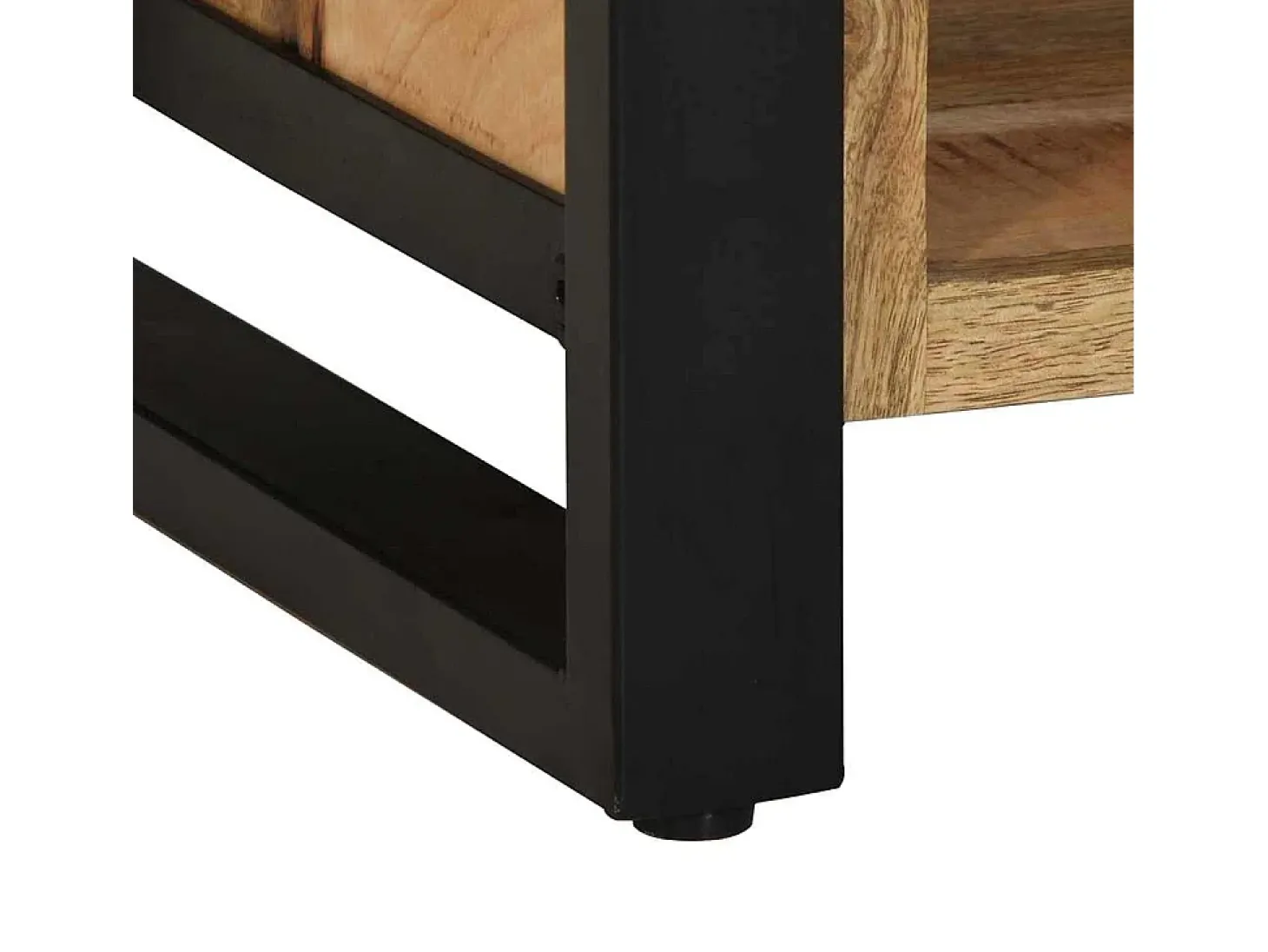 Banco zapatero marrón de madera maciza de mango