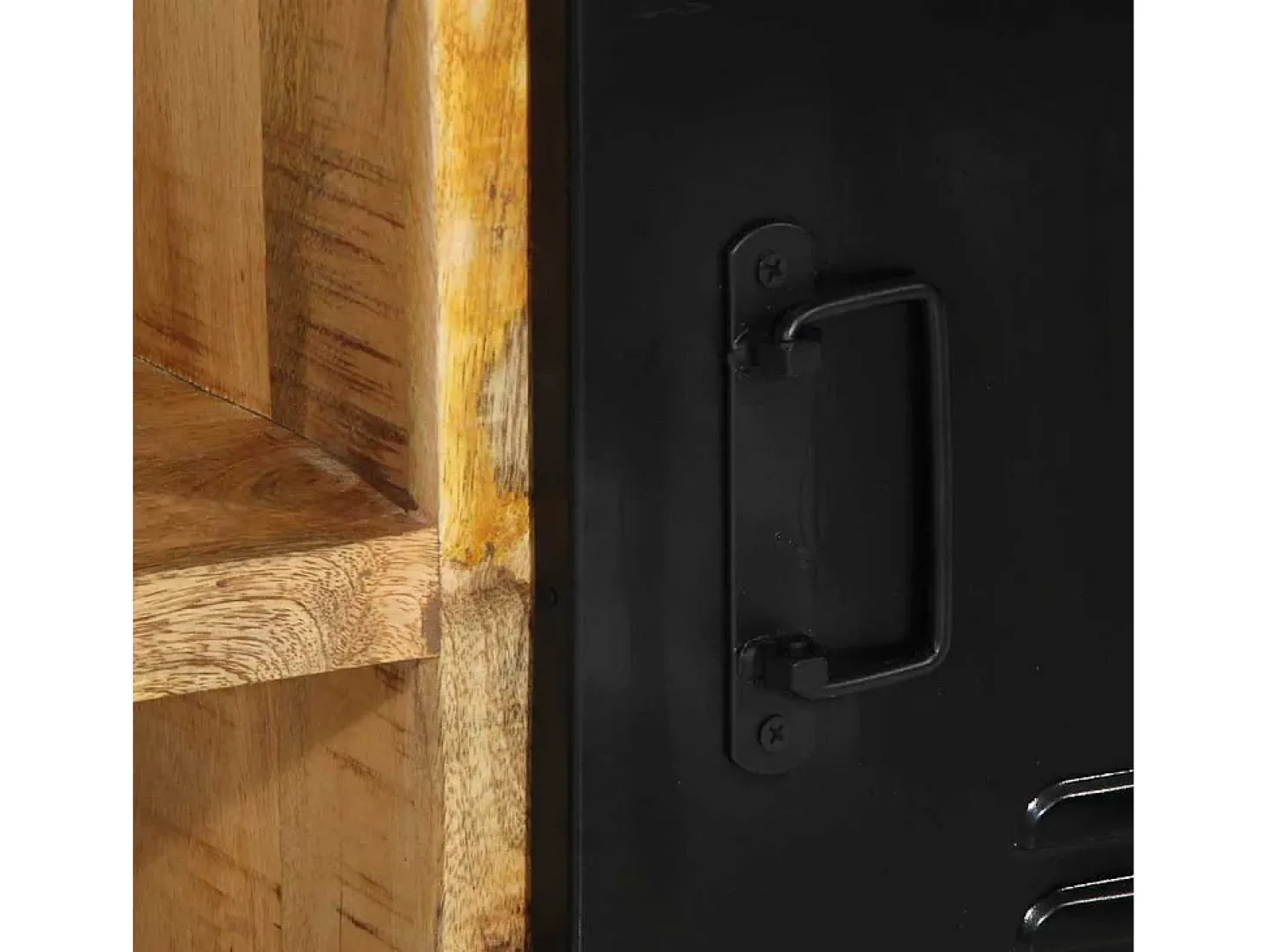 Banco zapatero marrón de madera maciza de mango
