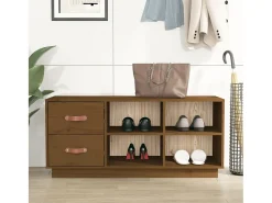 Banco Zapatero Marrón Miel 100x34x45 cm Madera Maciza de Pino