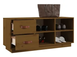 Banco Zapatero Marrón Miel 100x34x45 cm Madera Maciza de Pino