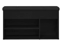 Banco zapatero negro 80 x 30 x 45 cm Madera de ingeniería