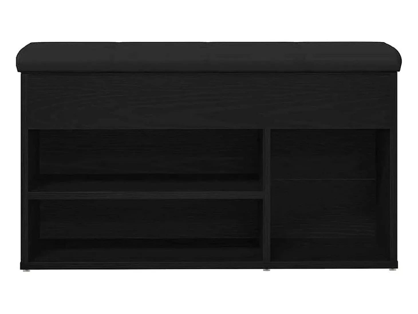 Banco zapatero negro 80 x 30 x 45 cm Madera de ingeniería