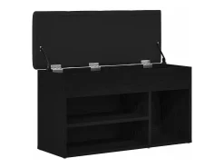 Banco zapatero negro 80 x 30 x 45 cm Madera de ingeniería