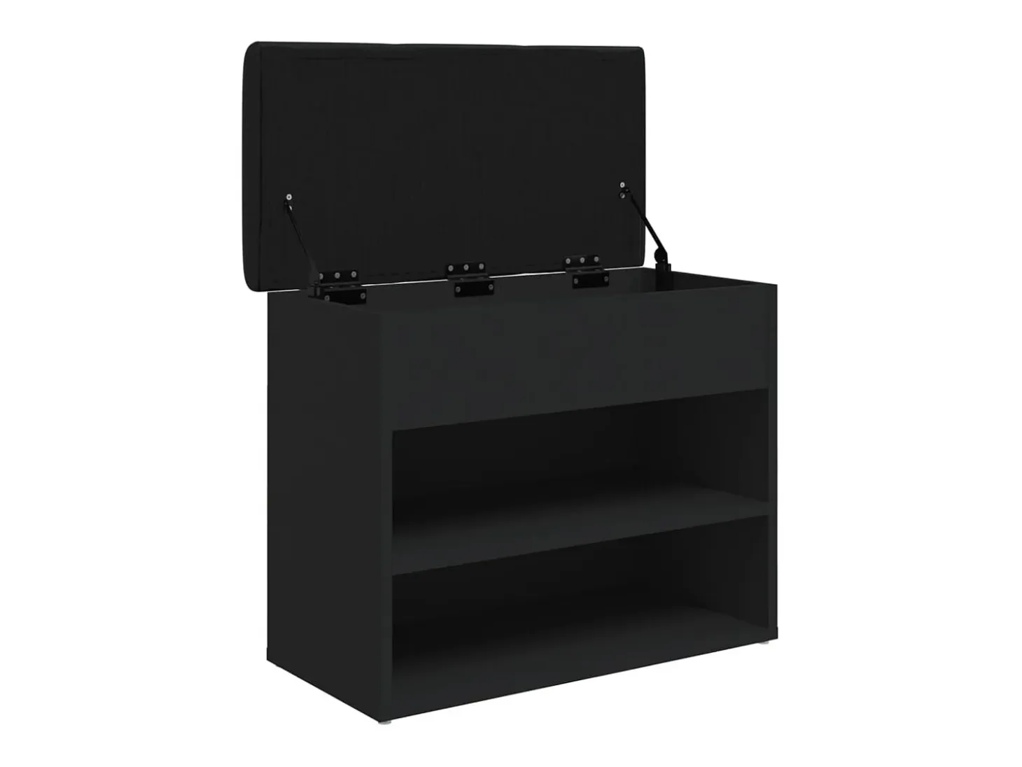 Banco zapatero negro 62x32x50 cm madera de ingeniería