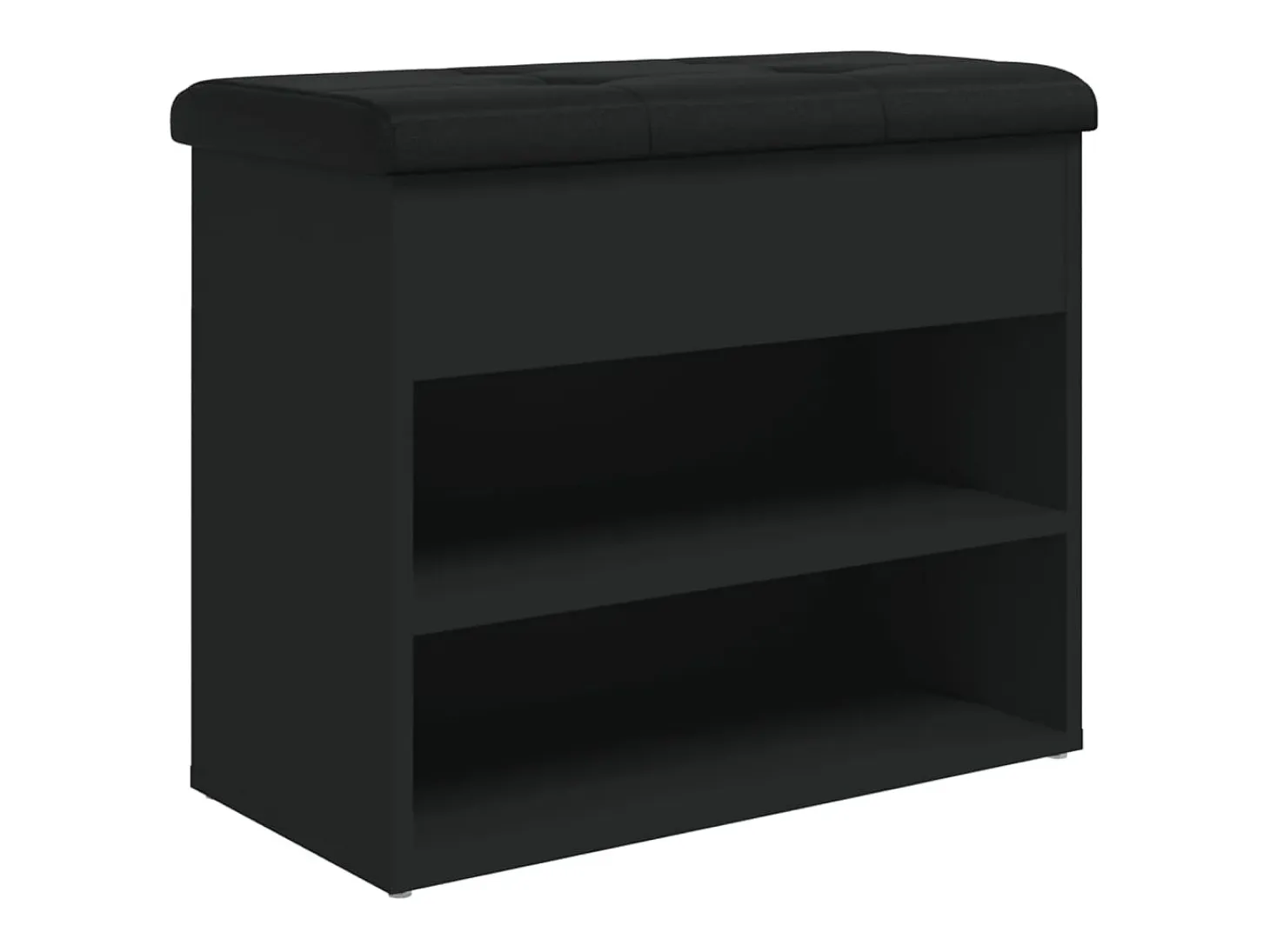 Banco zapatero negro 62x32x50 cm madera de ingeniería