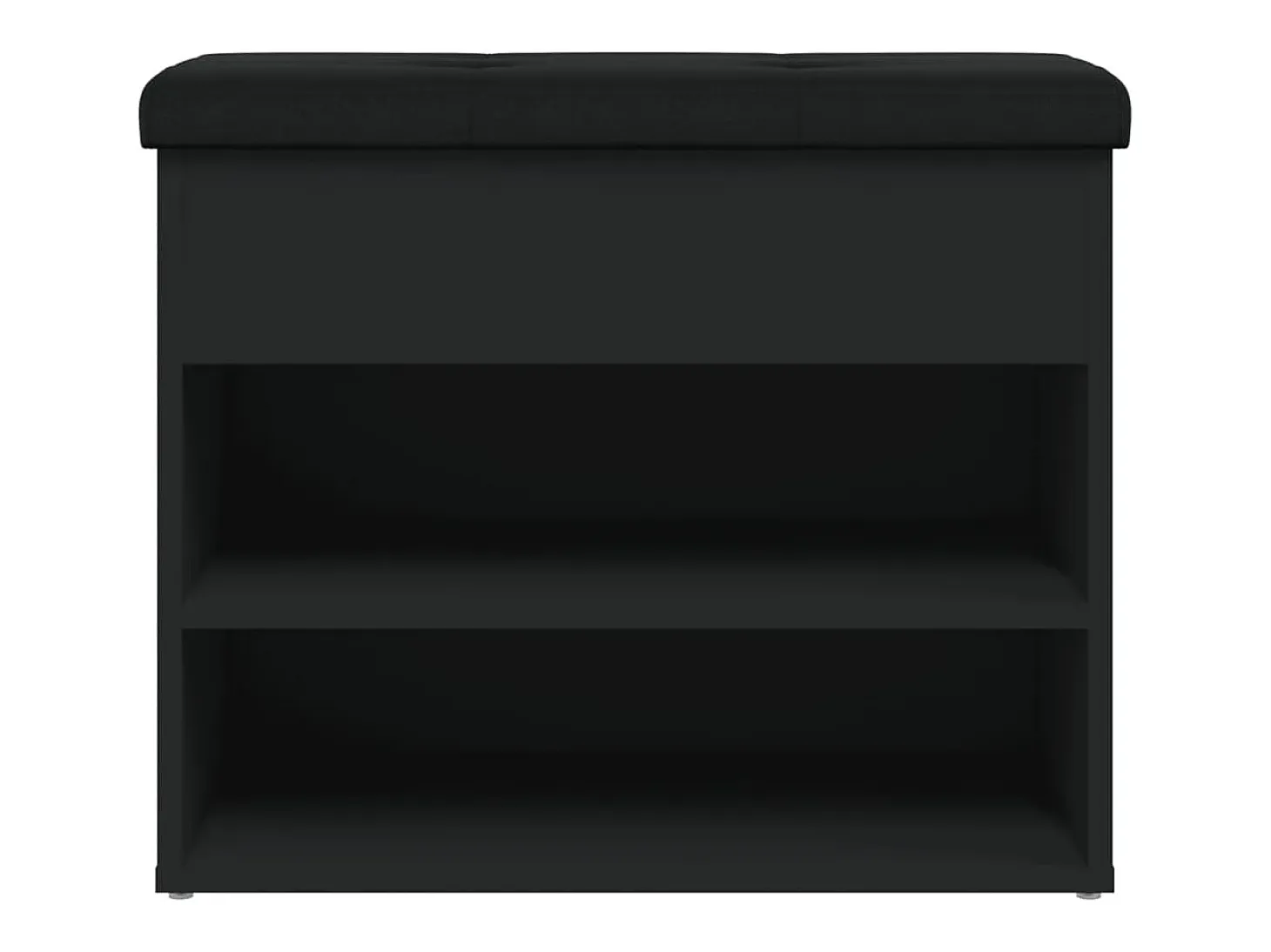 Banco zapatero negro 62x32x50 cm madera de ingeniería