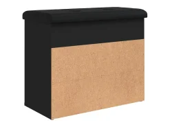 Banco zapatero negro 62x32x50 cm madera de ingeniería