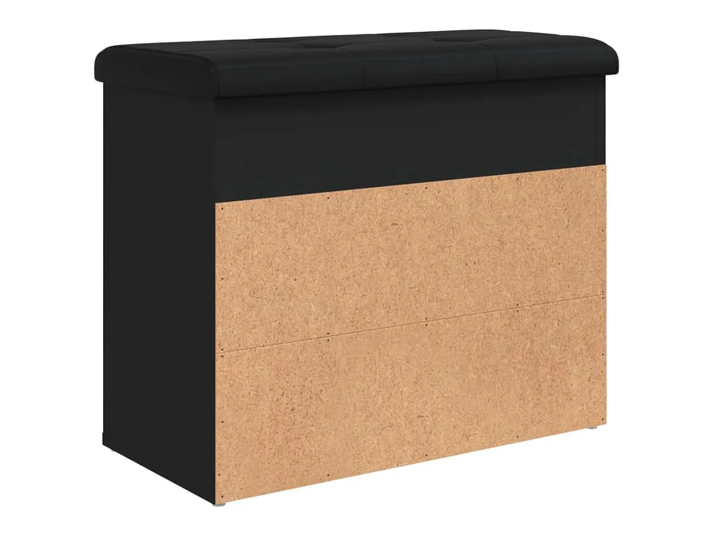 Banco zapatero negro 62x32x50 cm madera de ingeniería