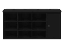 Banco zapatero negro 102x32x50 cm madera de ingeniería