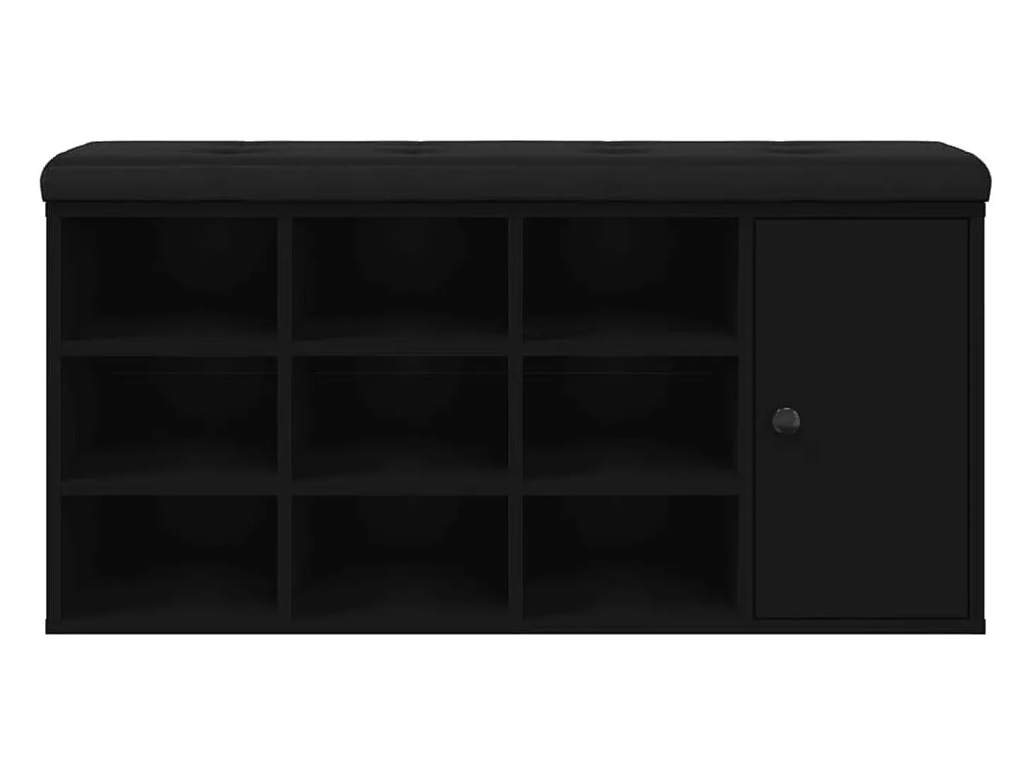Banco zapatero negro 102x32x50 cm madera de ingeniería