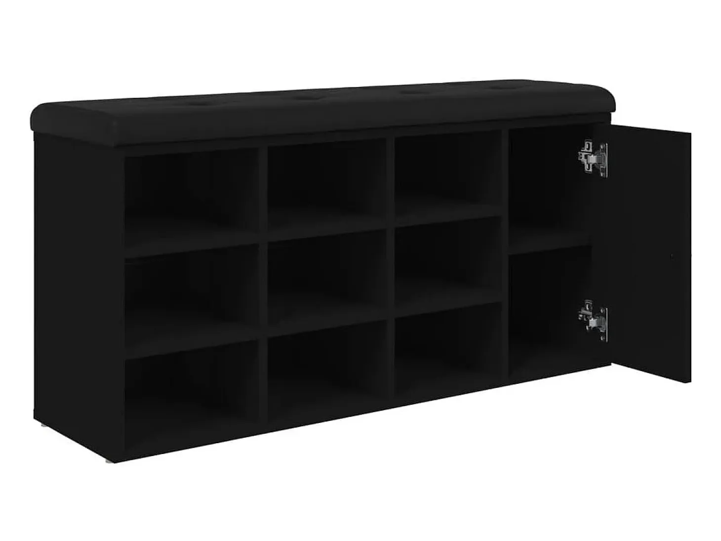 Banco zapatero negro 102x32x50 cm madera de ingeniería