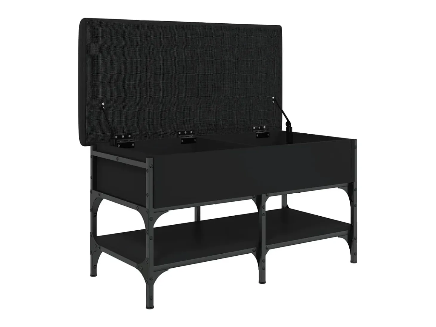 Banco zapatero negro 82x42x45 cm madera de ingeniería