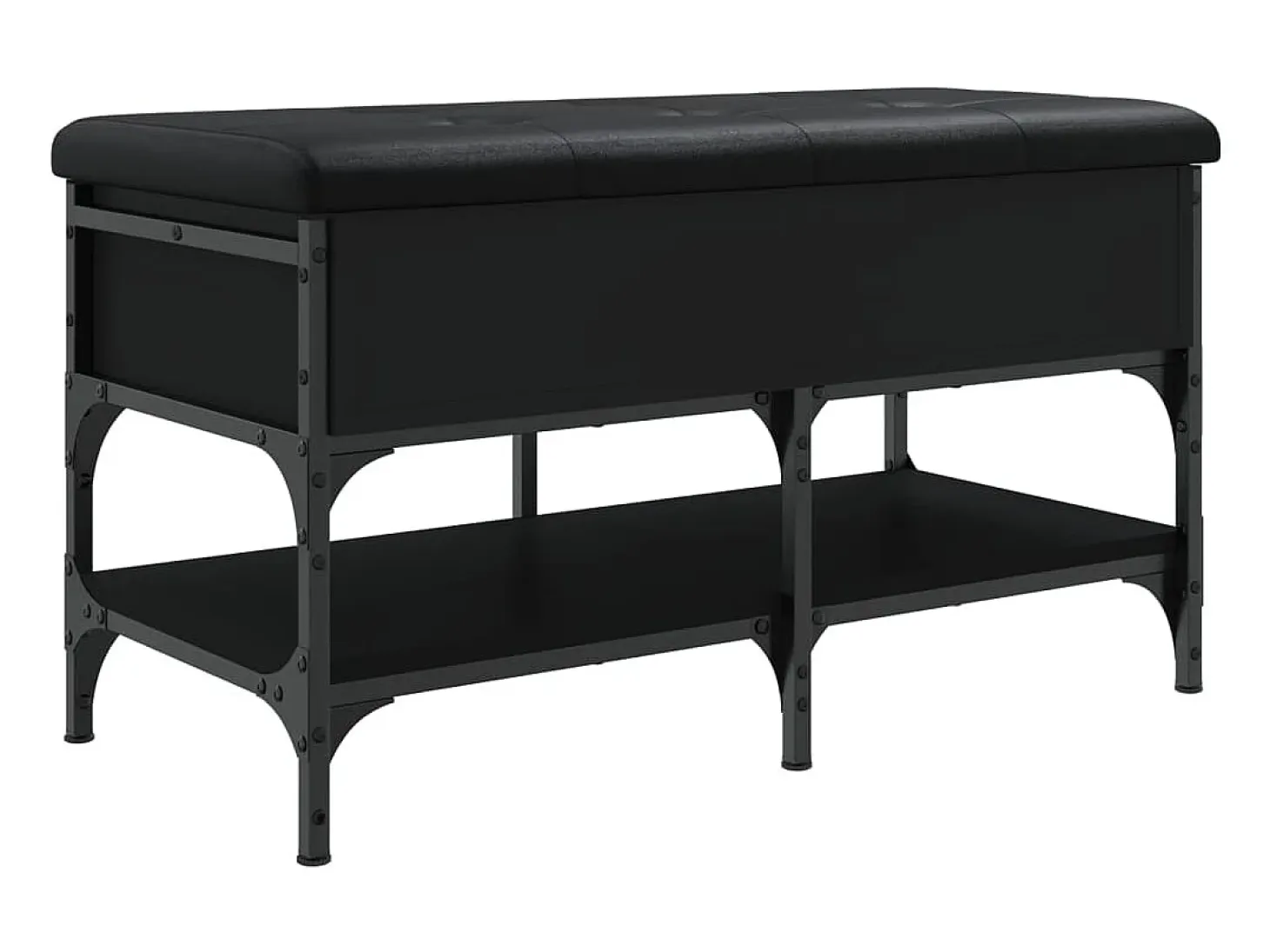 Banco zapatero negro 82x42x45 cm madera de ingeniería