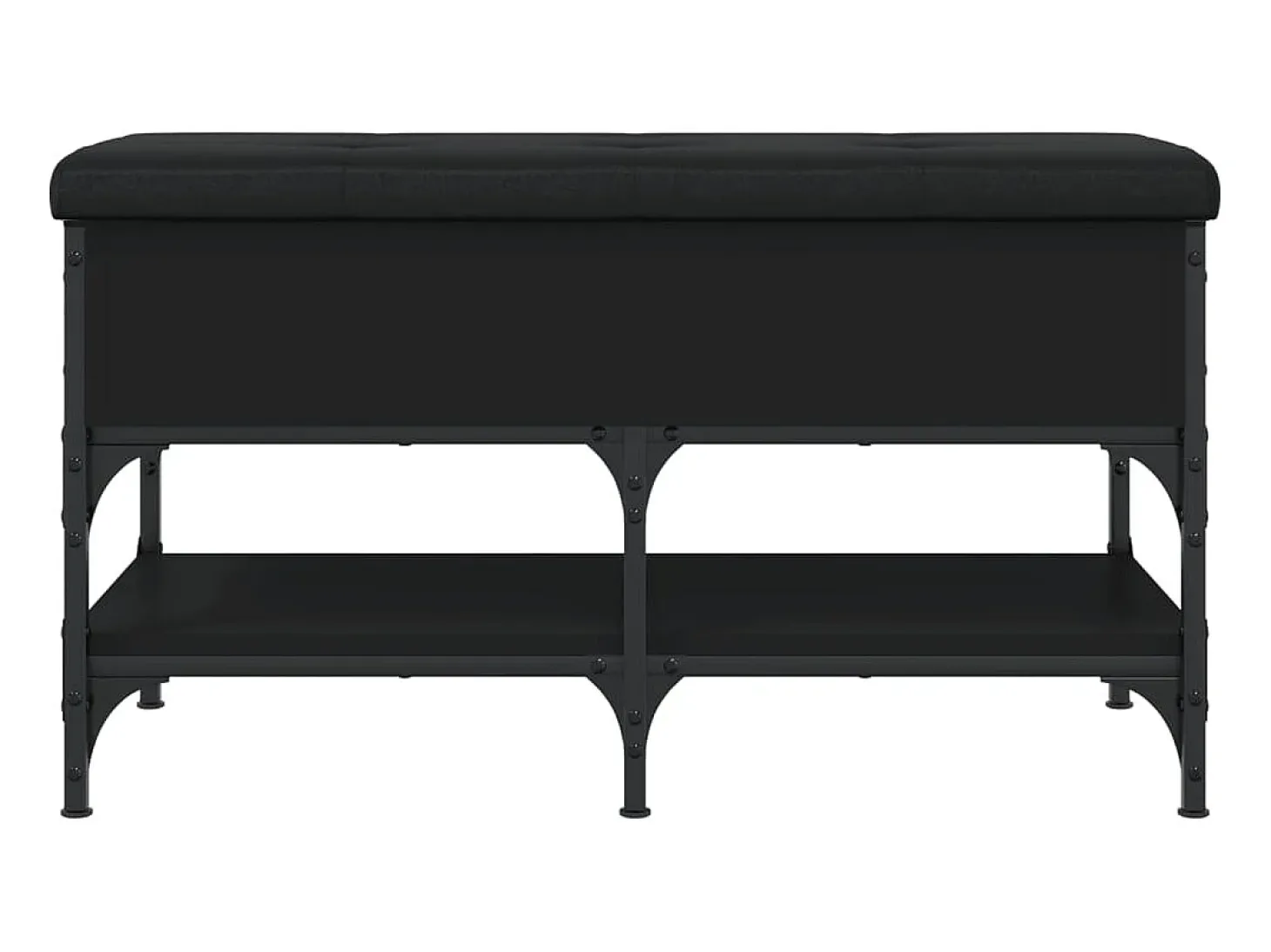 Banco zapatero negro 82x42x45 cm madera de ingeniería
