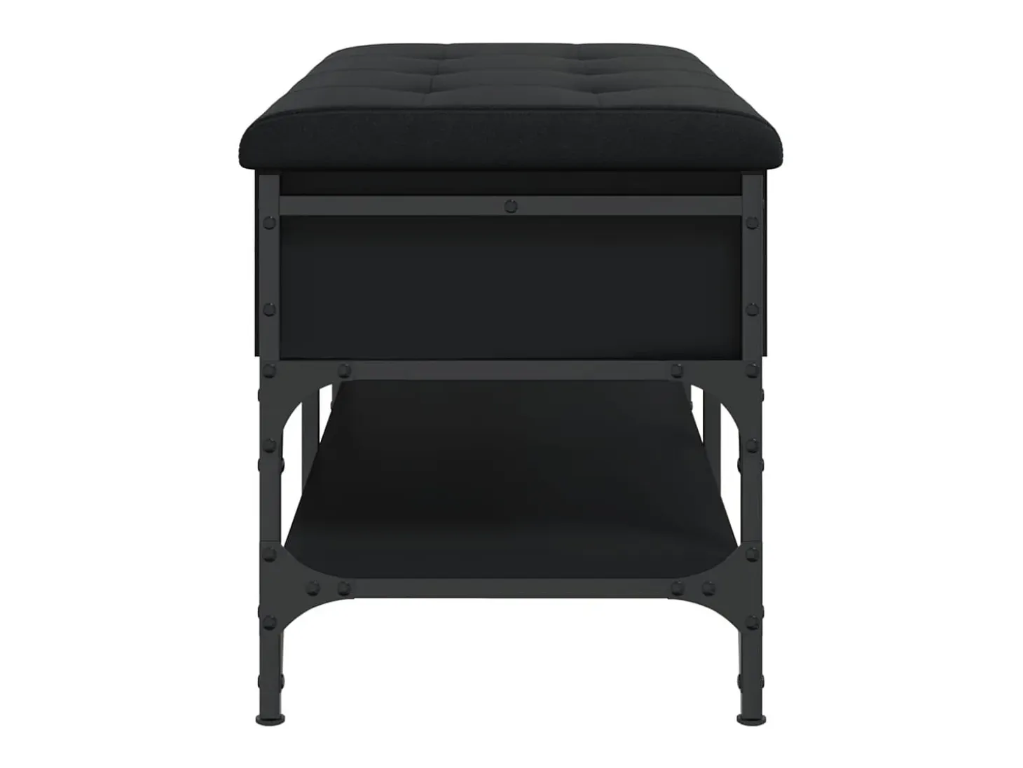 Banco zapatero negro 82x42x45 cm madera de ingeniería