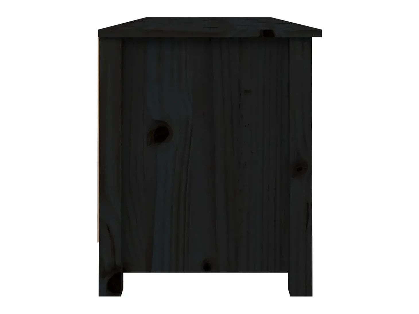 Banco zapatero negro 110x38x45,5 cm Madera maciza de pino